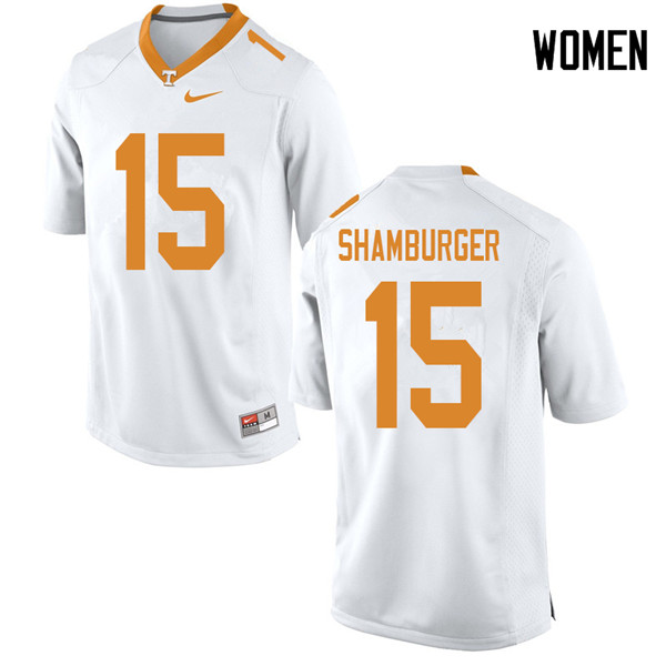 Women #15 Shawn Shamburger Tennessee Volunteers College Football Jerseys Sale-White - Click Image to Close